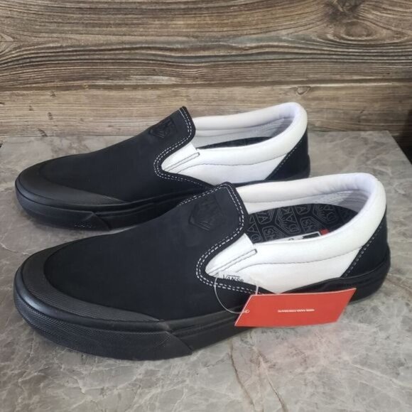 New Vans BMX Slip On Dax Black White Sneakers - Picture 7 of 9